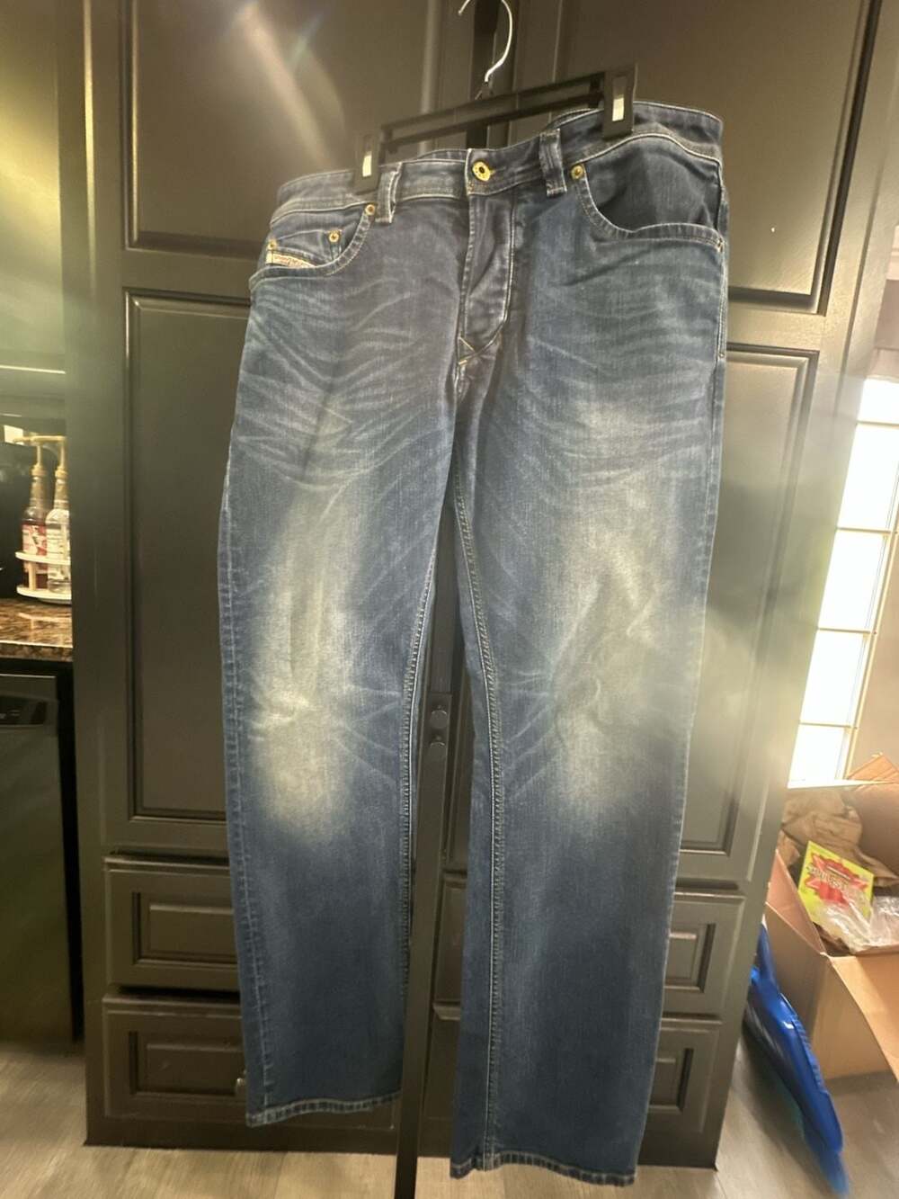 Diesel Larkee 0853R Regular Straight Leg Stretch Jeans Wash Blue W34 L32 #629